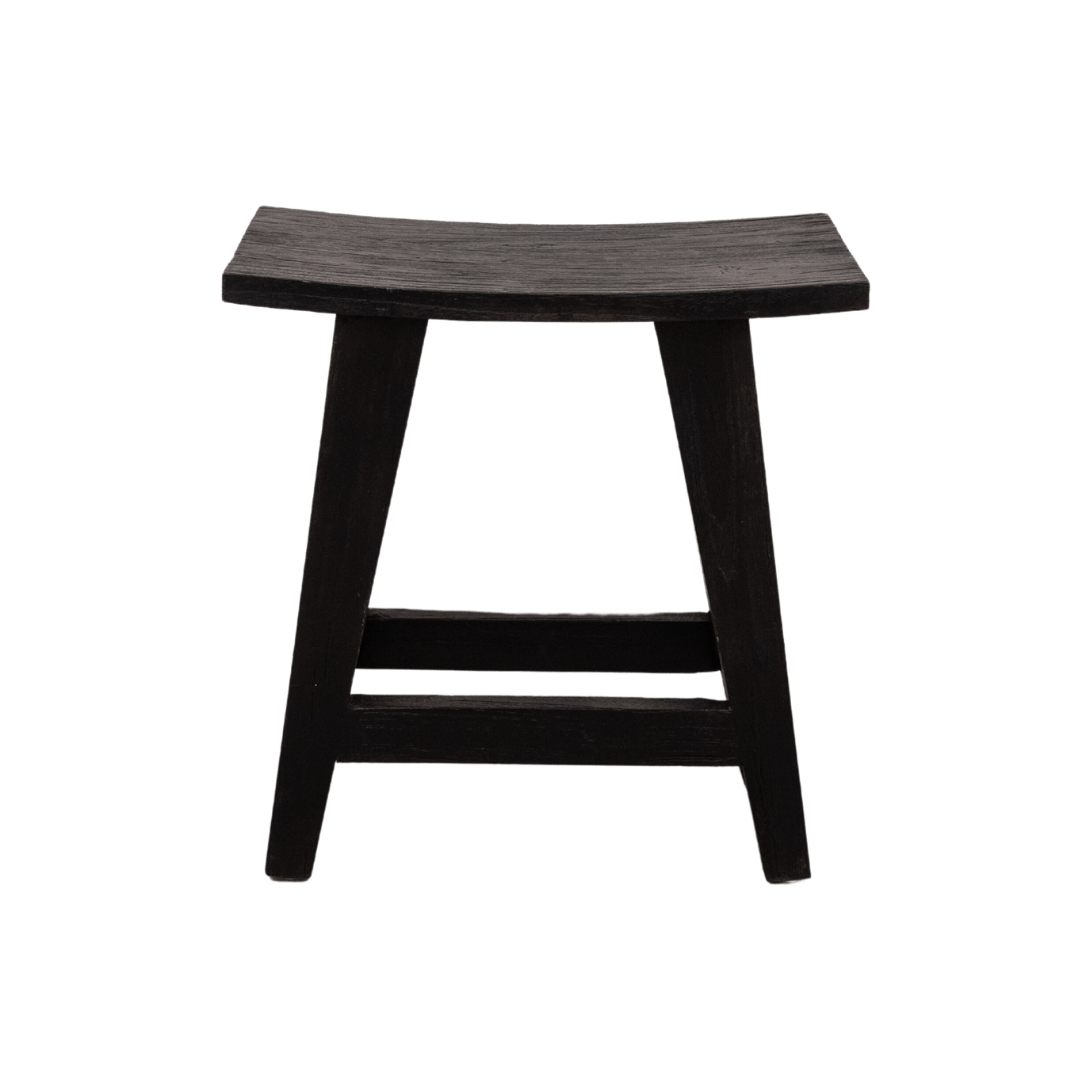Zoco Home Furniture/Chair Recycled Teak Stool | Black 48x28x50cm