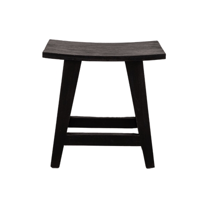 Zoco Home Furniture/Chair Recycled Teak Stool | Black 48x28x50cm