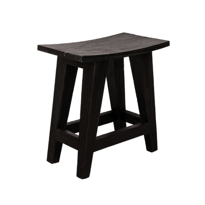 Zoco Home Furnitures Recycled Teak Stool | Black 48x28x50cm