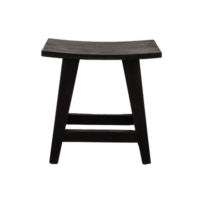 Zoco Home Furnitures Recycled Teak Stool | Black 48x28x50cm
