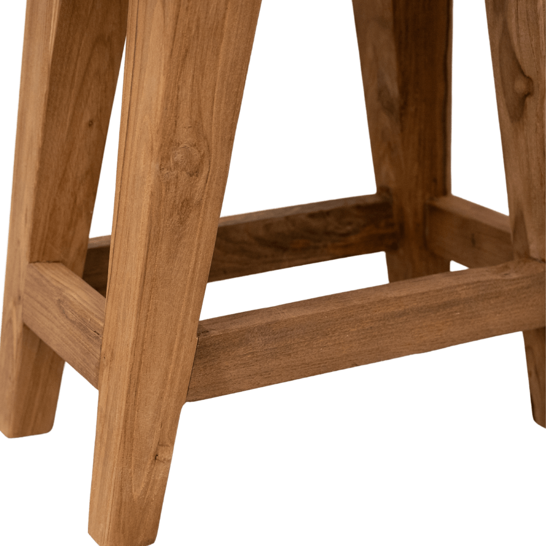 Zoco Home Furniture/Chair Recycled Teak Stool | Natural 48x28x50cm
