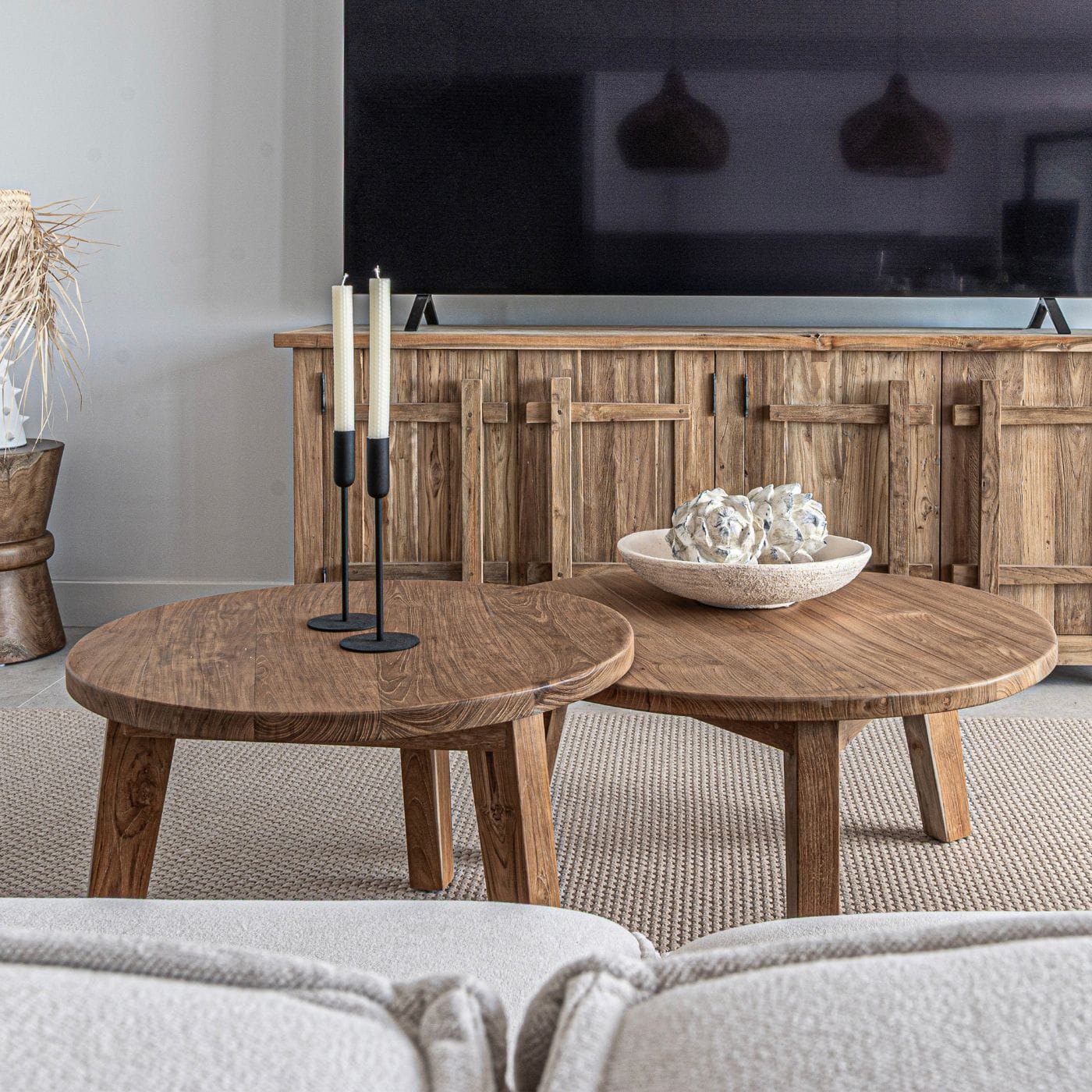 Zoco Home Outdoor/Table/Coffee Round Teak Coffee Table | 50cm