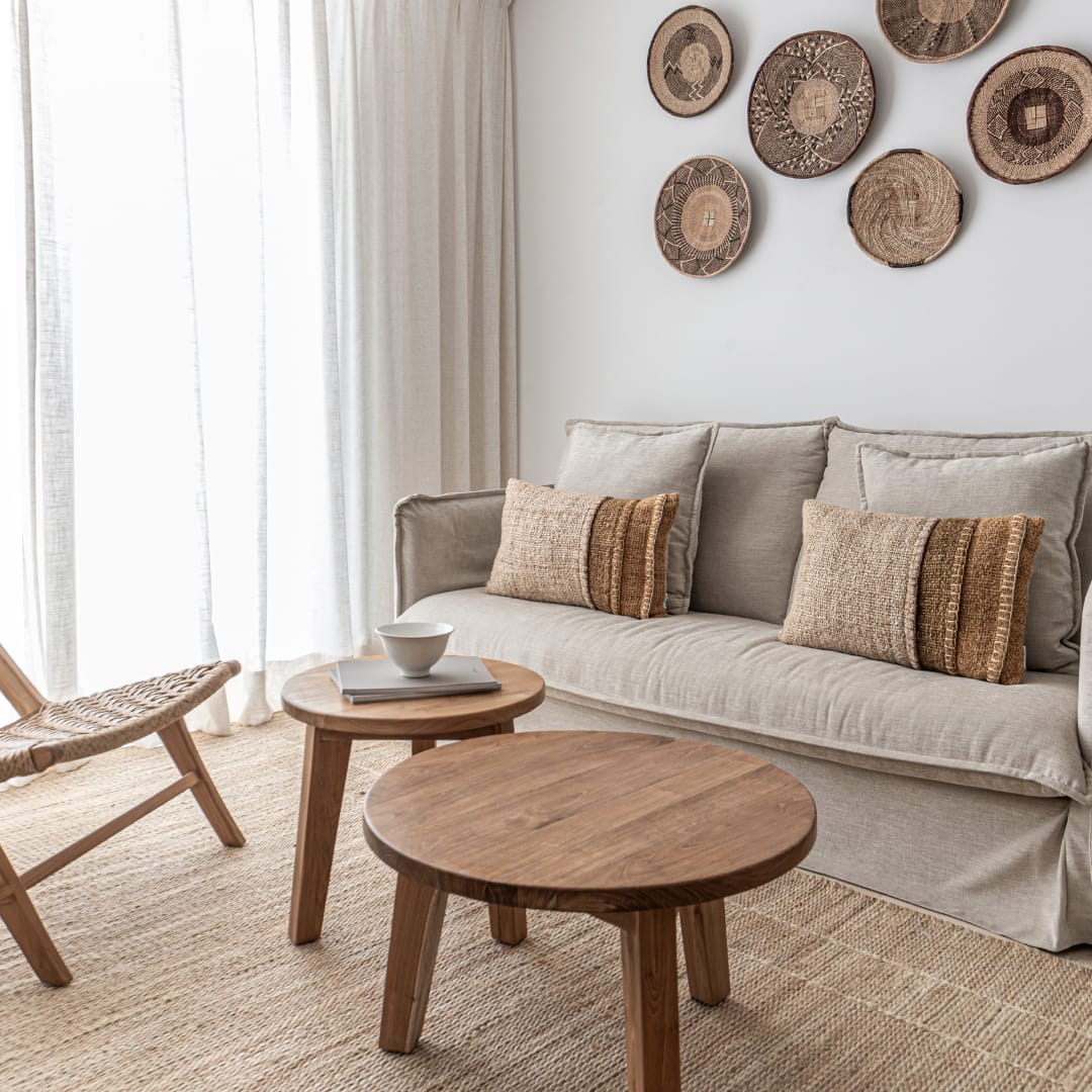 Zoco Home Furniture/Table Round Teak Coffee Table | 65cm