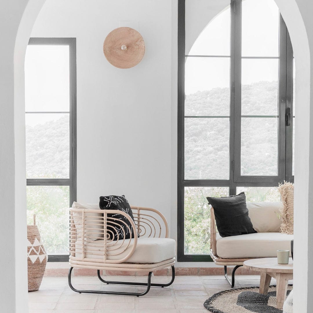 Zoco Home Decor/Lighting Round Teak Wall Lamp | 40cm