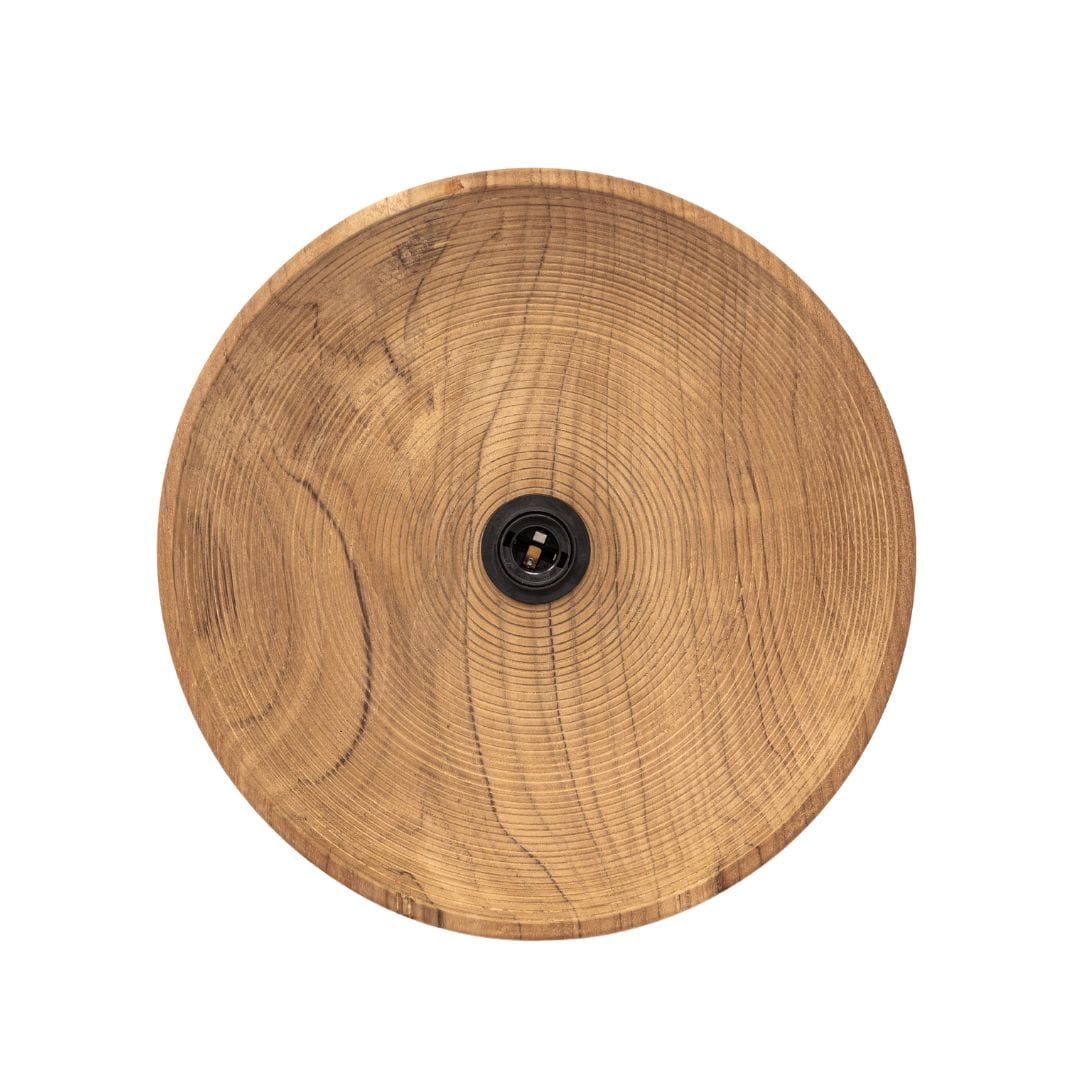 Zoco Home Decor/Lighting Round Teak Wall Lamp | 40cm