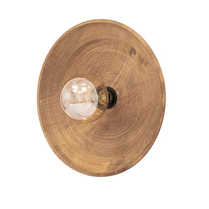 Zoco Home Lighting Round Teak Wall Lamp | 40cm