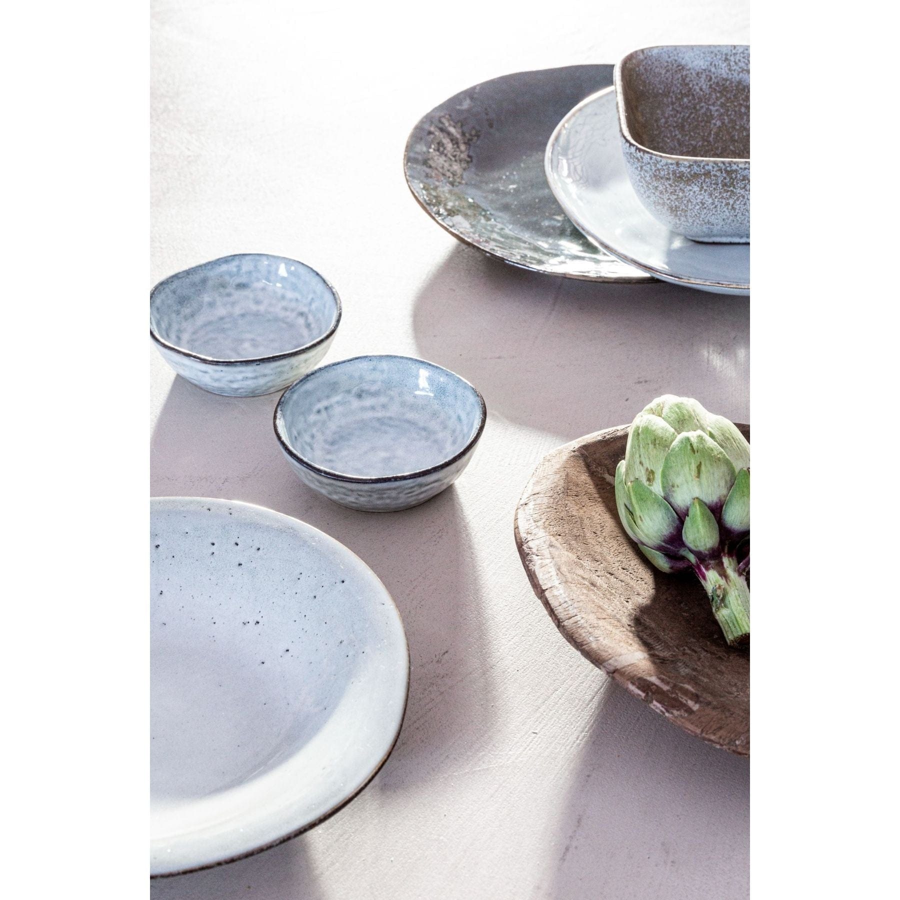Zoco Home Decor/Kitchen Rustic Bowl | Grey/Blue 11.5x3.8cm