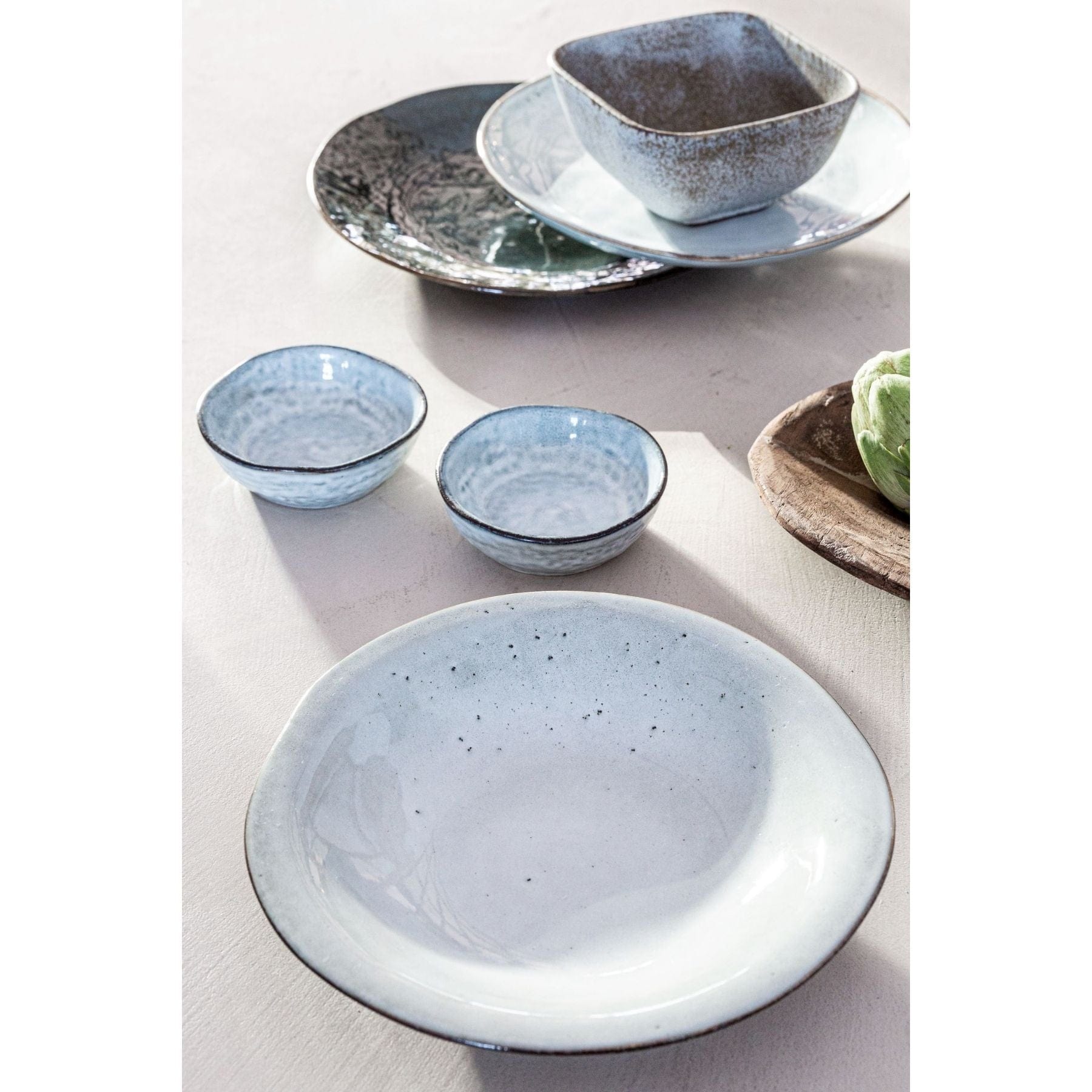 Zoco Home Decor/Kitchen Rustic Soup Plate | Grey/Blue