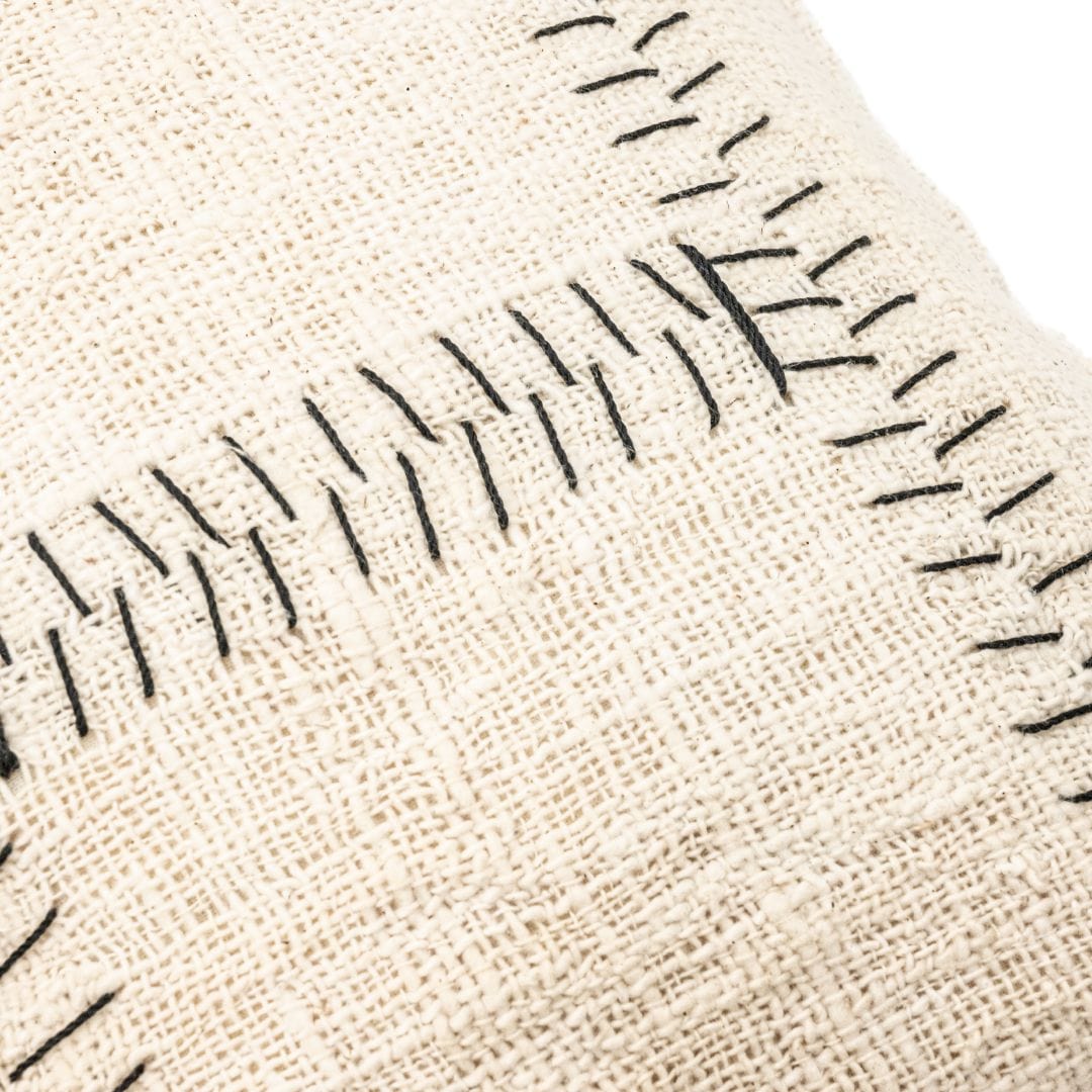 Zoco Home Decor/Textile Soraya Cotton Cushion Cover Stitches | Off-White | 40x60cm
