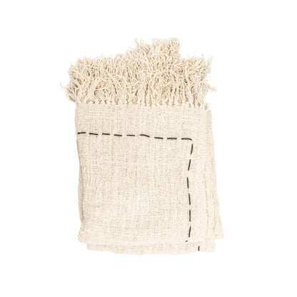 Soraya Cotton Throw Lines | Off-White | 235x130cm