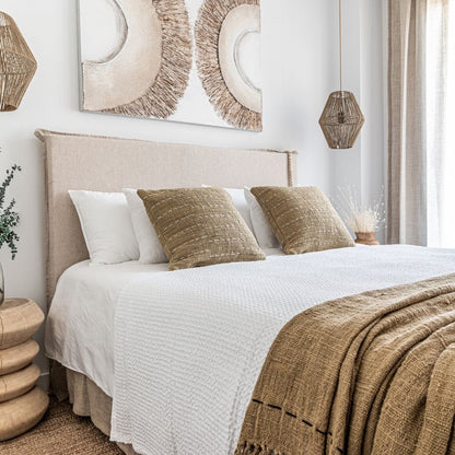 Zoco Home Decor/Textile Soraya Cotton Throw Lines | Sand | 235x130cm