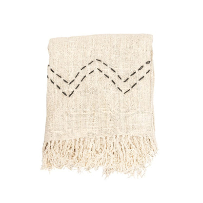 Zoco Home Decor/Textile Soraya Cotton Throw Zigzag | Off-White | 235x130cm
