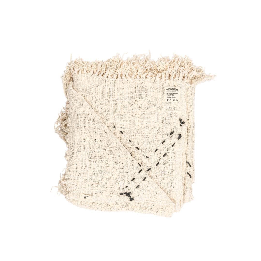 Zoco Home Decor/Textile Soraya Cotton Throw Zigzag | Off-White | 235x130cm