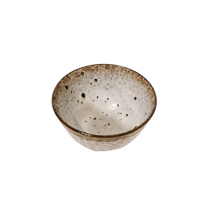 Zoco Home Decor/Kitchen Stoneware Bowl | White/Brown 12x7cm