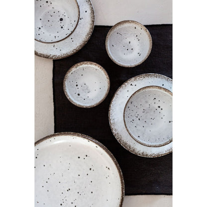 Zoco Home Decor/Kitchen Stoneware Bowl | White/Brown 12x7cm