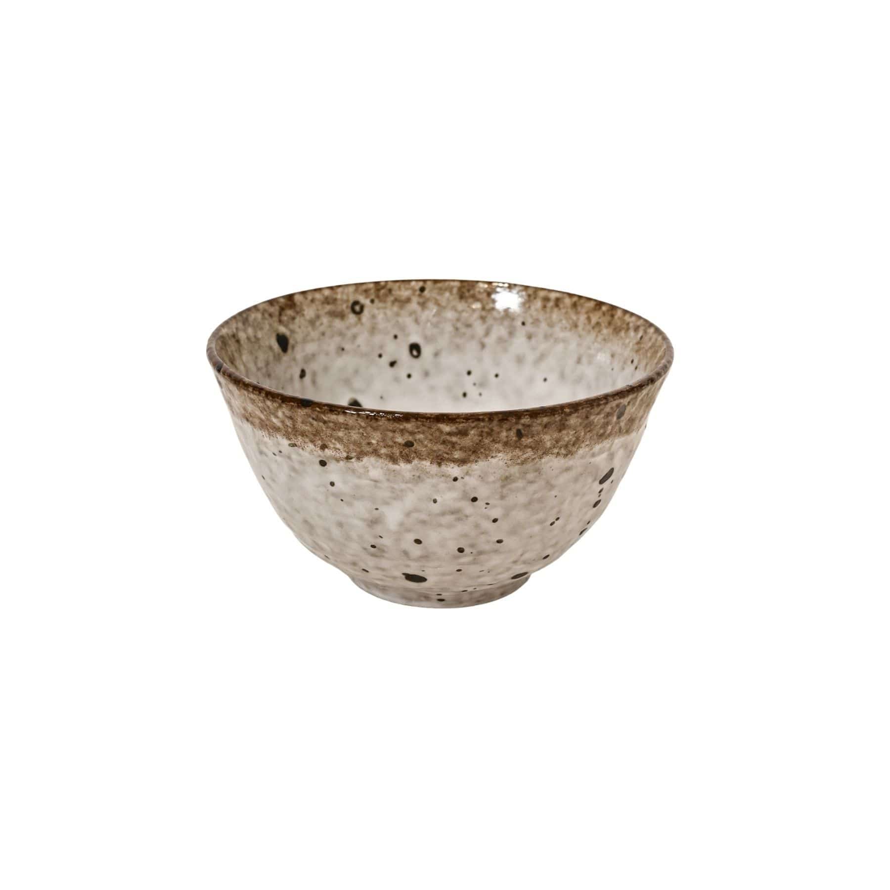 Zoco Home Decor/Kitchen Stoneware Bowl | White/Brown 12x7cm