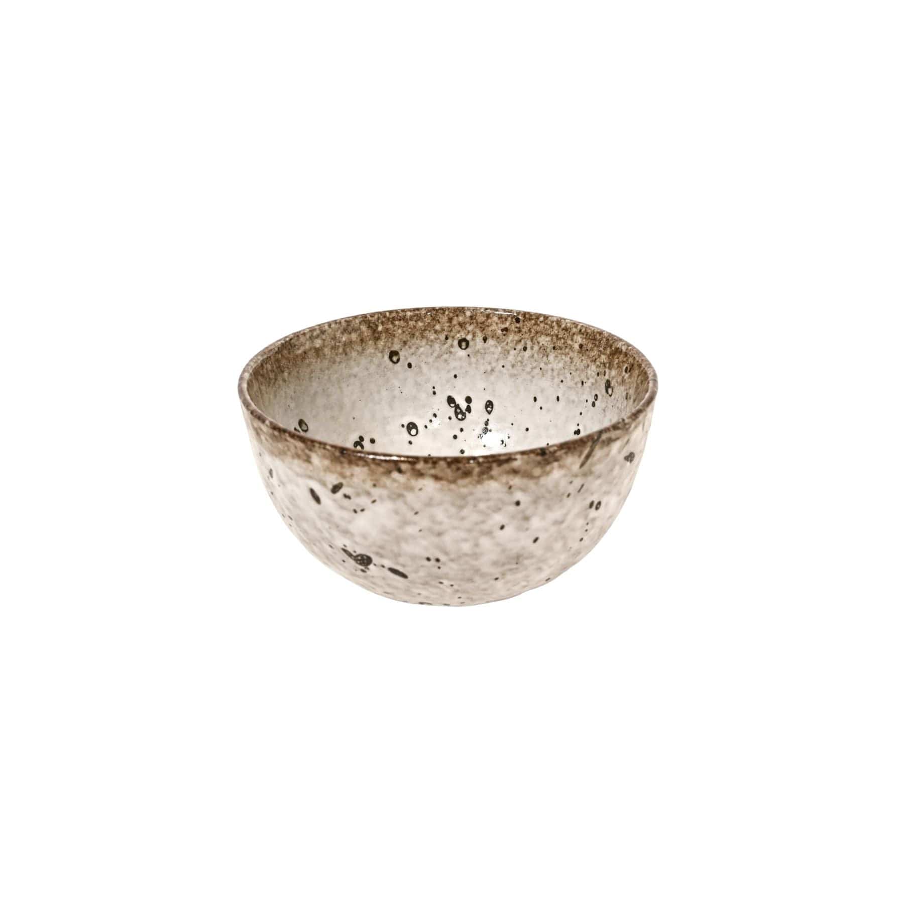 Zoco Home Decor/Kitchen Stoneware Bowl | White/Brown 15x8cm