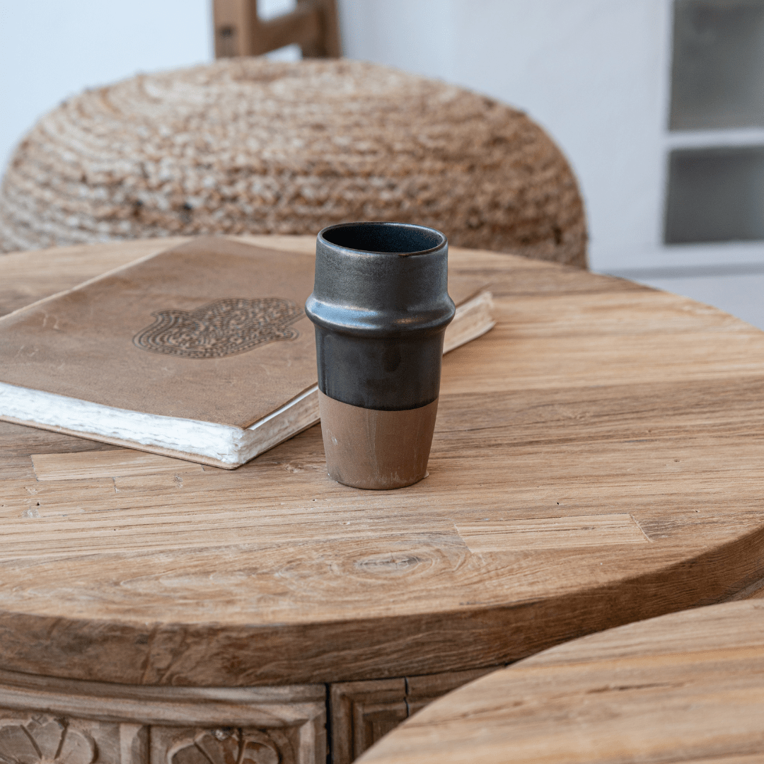 Zoco Home Decor/Kitchen Stoneware Cup | Black/Brown 6.5x12cm