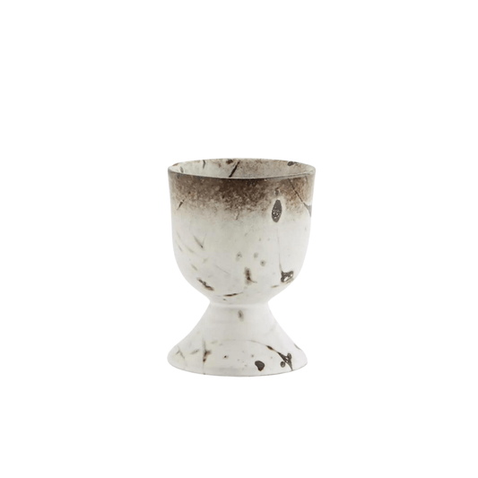 Zoco Home Stoneware Egg Cup | White/Brown 6.5cm