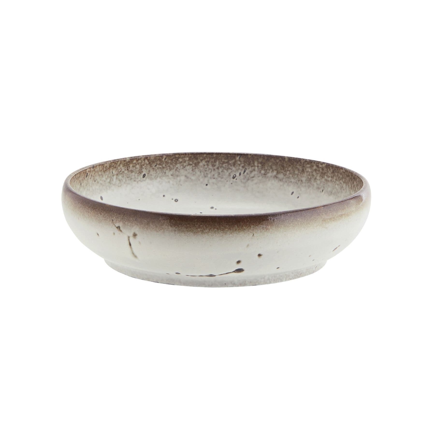 Zoco Home Decor/Kitchen Stoneware Serving Bowl | White/Brown 28x7.5cm