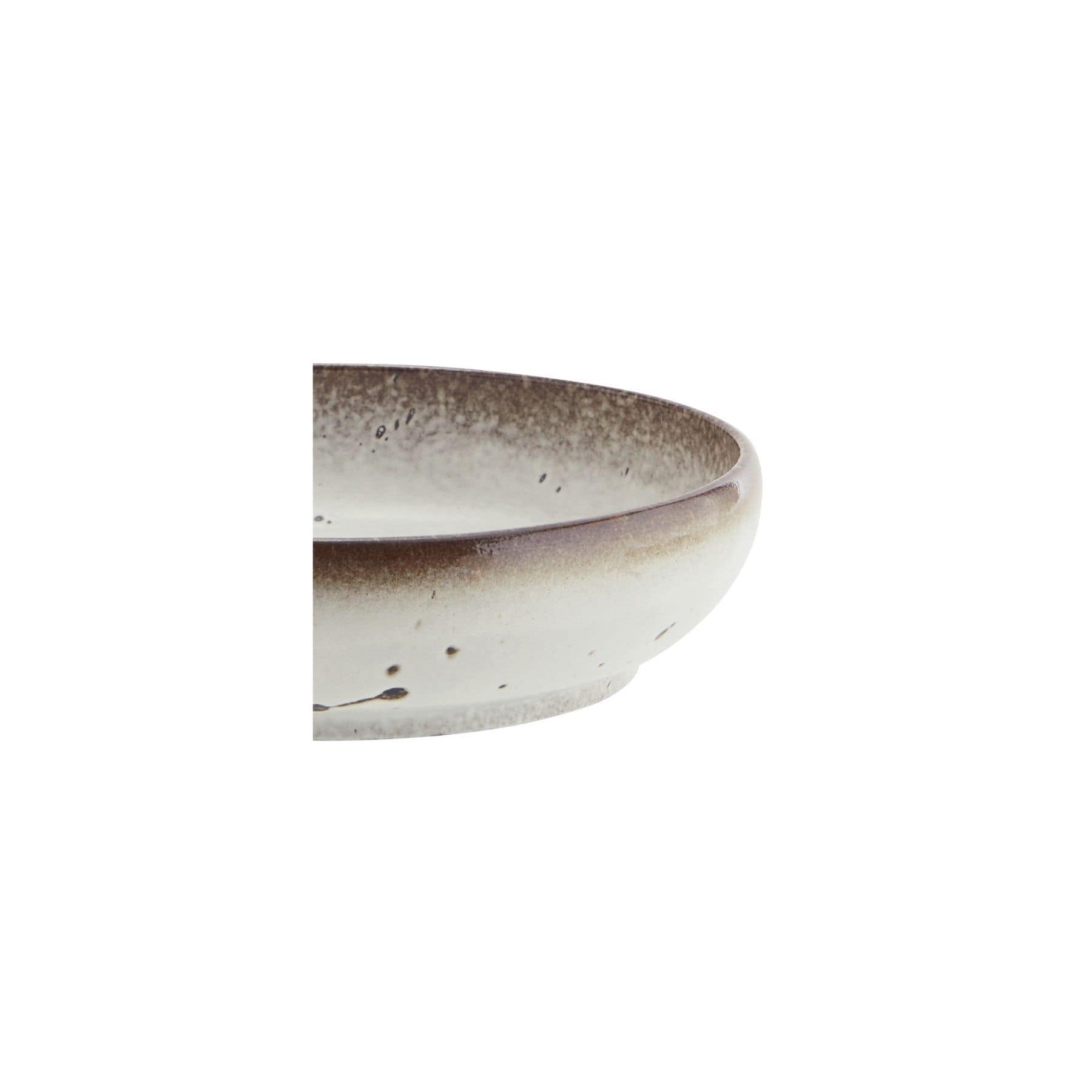 Zoco Home Decor/Kitchen Stoneware Serving Bowl | White/Brown 28x7.5cm