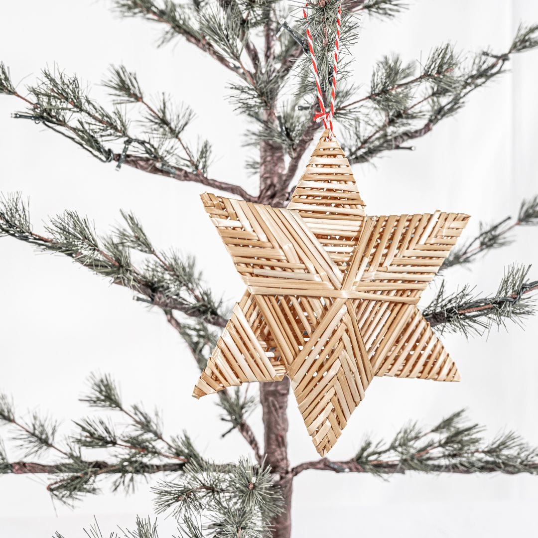 Zoco Home Decor/Christmas Straw Christmas Star | Six-pointed