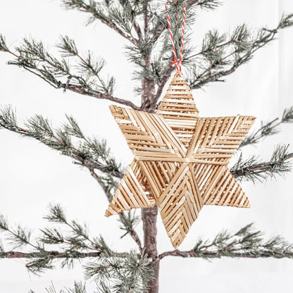 Zoco Home Decor/Christmas Straw Christmas Star | Six-pointed