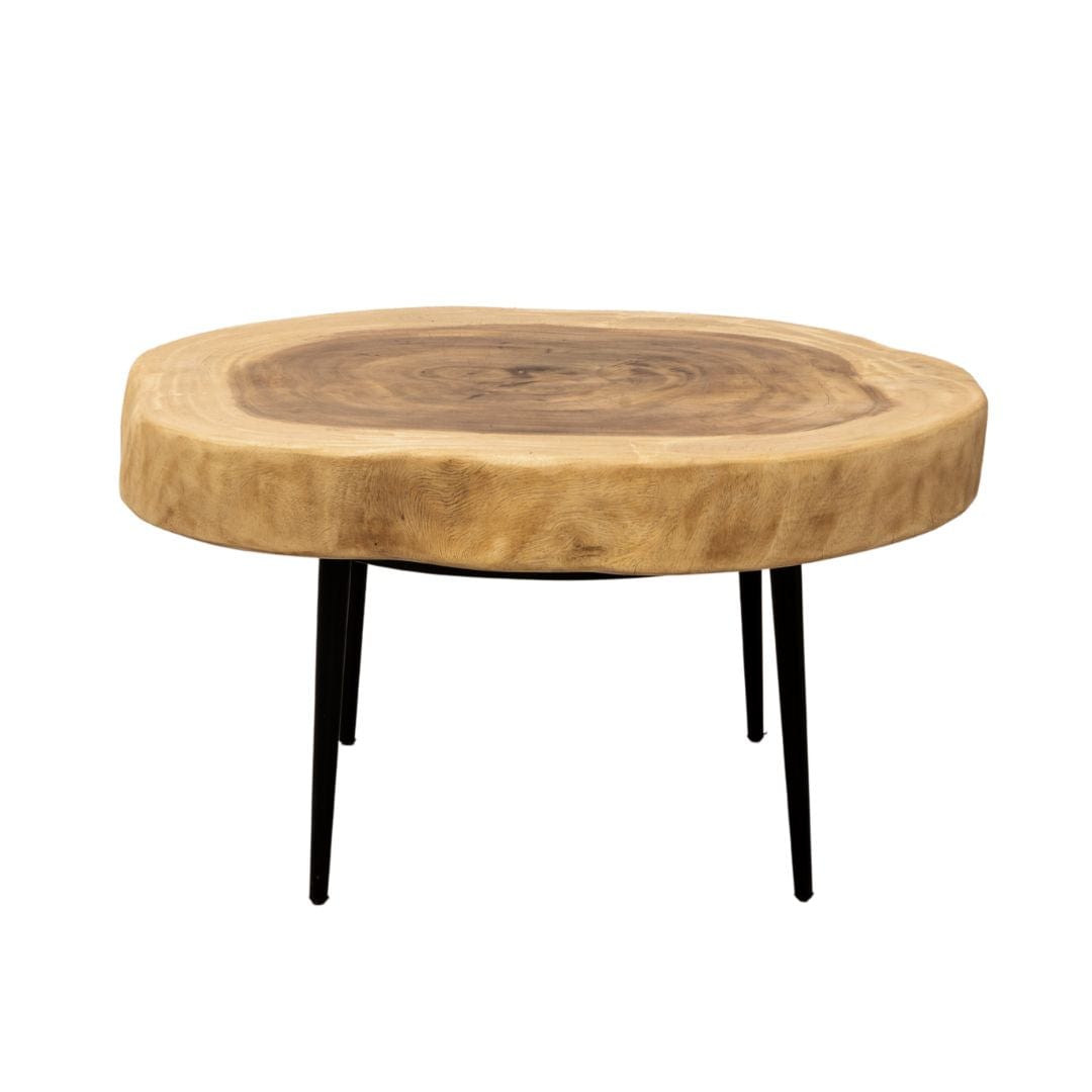 Zoco Home Furniture/Table Suar Coffee Table w/ Iron Legs | Natural 65cm