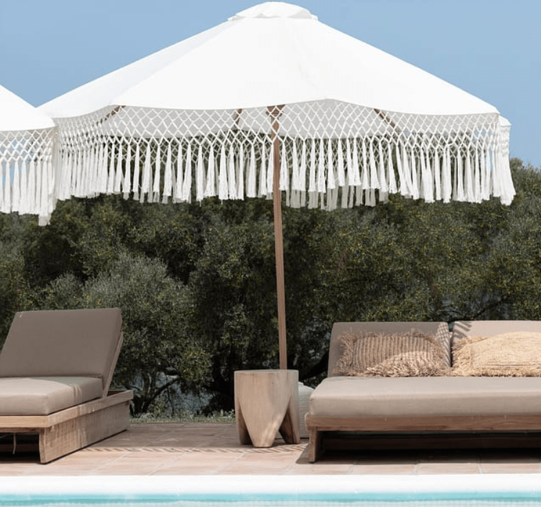 Zoco Home Furniture Sunbrella Macrame Umbrella | 250cm