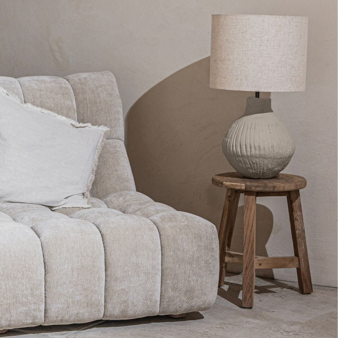 Zoco Home Decor/Lighting/Table lighting Tahlia Table Lamp Ribbed Gourd | Sand