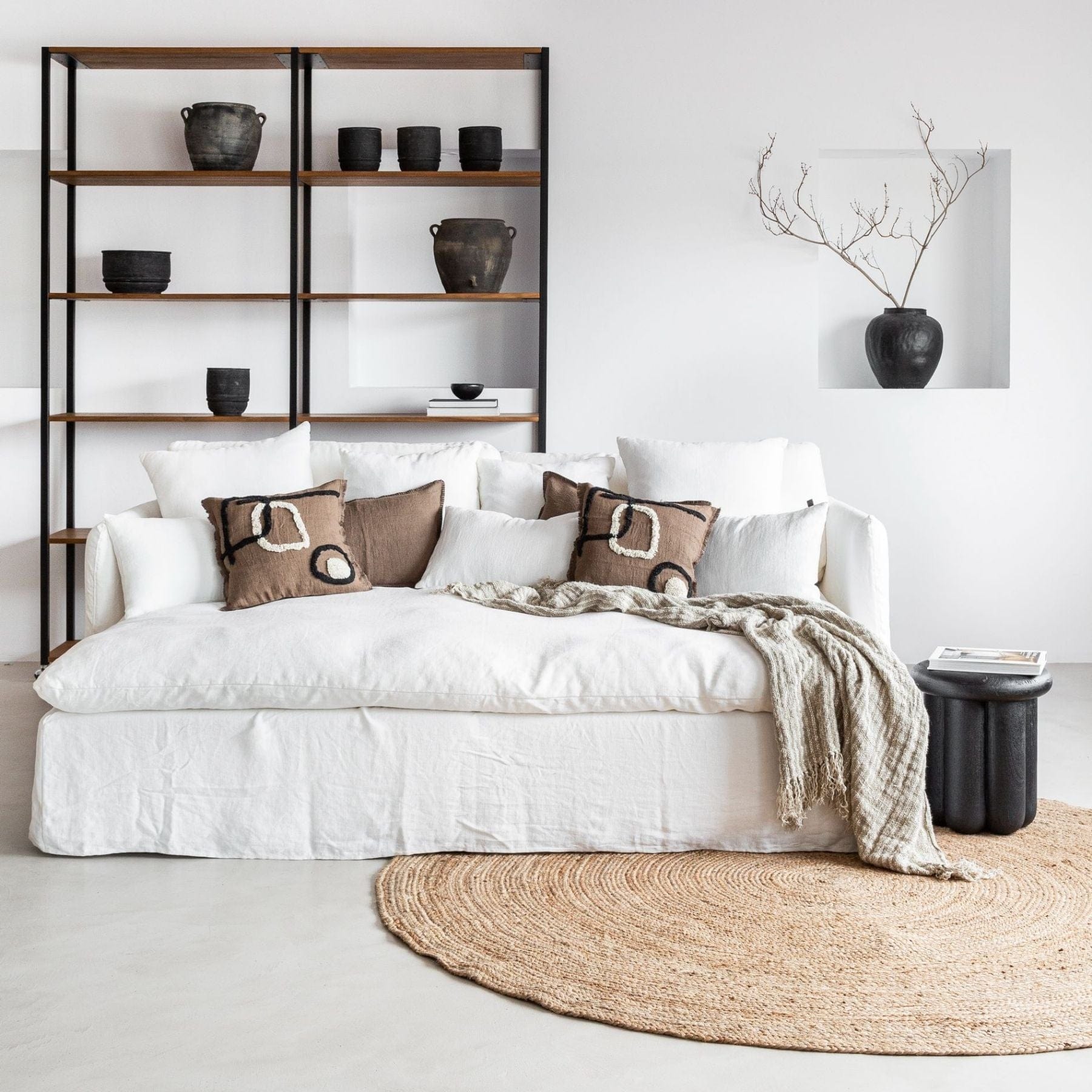 Zoco Home Furniture/Sofa Tarifa Linen Lounge Sofa | 240x190x80cm
