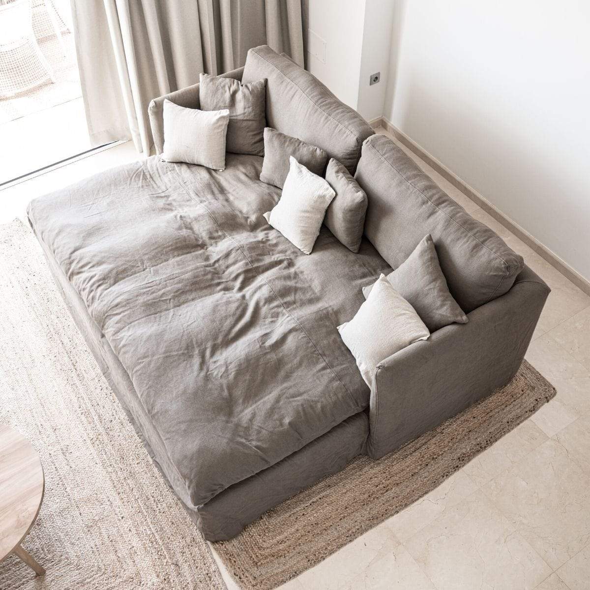 Zoco Home Furniture/Sofa Tarifa Linen Lounge Sofa | 240x190x80cm