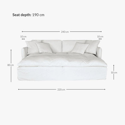 Zoco Home Furniture/Sofa Tarifa Linen Lounge Sofa | 240x190x80cm