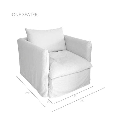 Zoco Home Furniture/Sofa Tarifa Linen Single Sofa