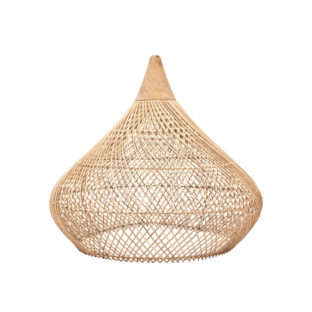 Zoco Home Furniture Teak and Rattan Ceiling Lamp | Natural | 60x60x45cm