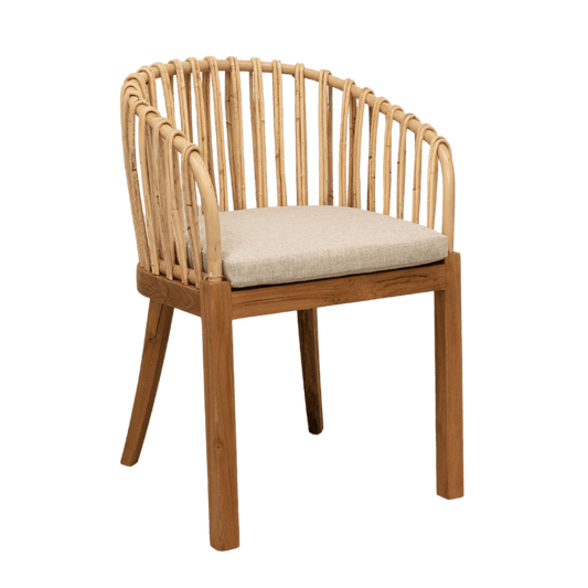 Zoco Home Teak and Rattan Dining Chair