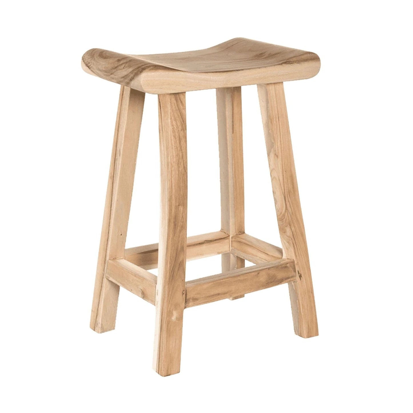 Zoco Home Furniture Teak Bar Stool