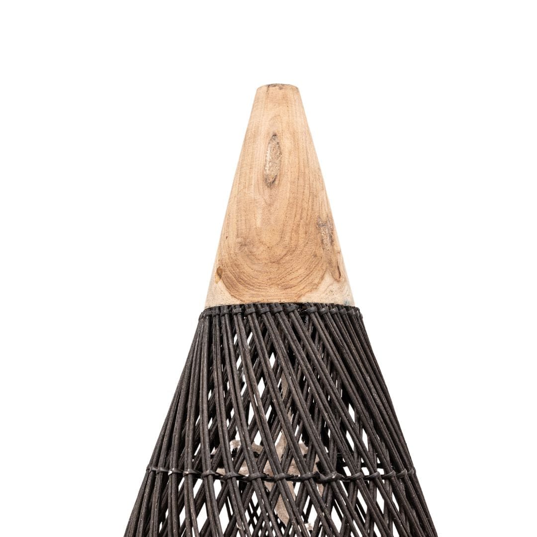 Zoco Home Furniture Teak Ceiling Lamp | Black| 25X25cm