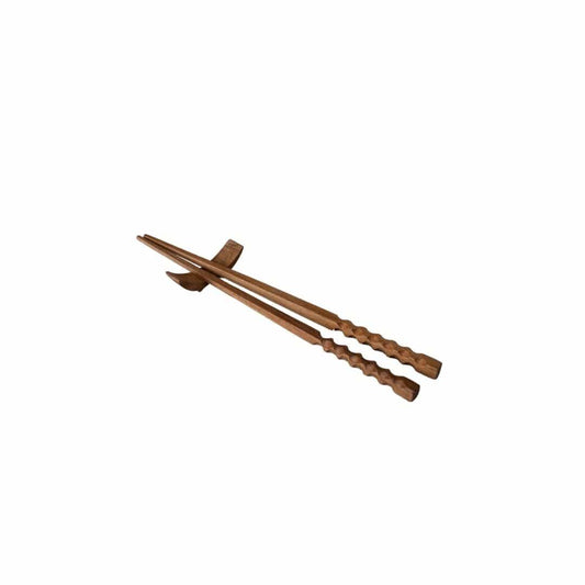 Zoco Home Decor/Kitchen Teak Chopsticks & Hashioki Set | Natural