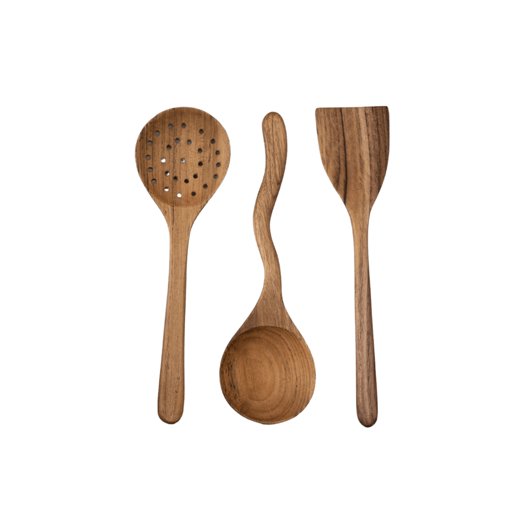 Zoco Home Teak Cooking Set of 3 | 31cm