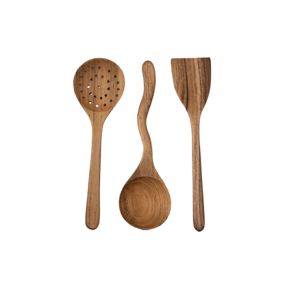 Zoco Home Teak Cooking Set of 3 | 31cm