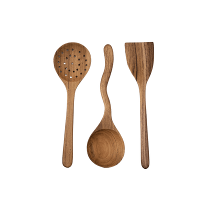 Zoco Home Flatware Sets Teak Cooking Set of 3 | 31cm