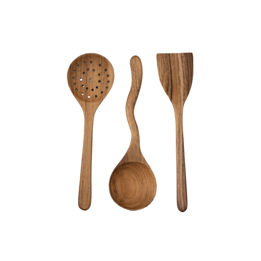 Zoco Home Flatware Sets Teak Cooking Set of 3 | 31cm