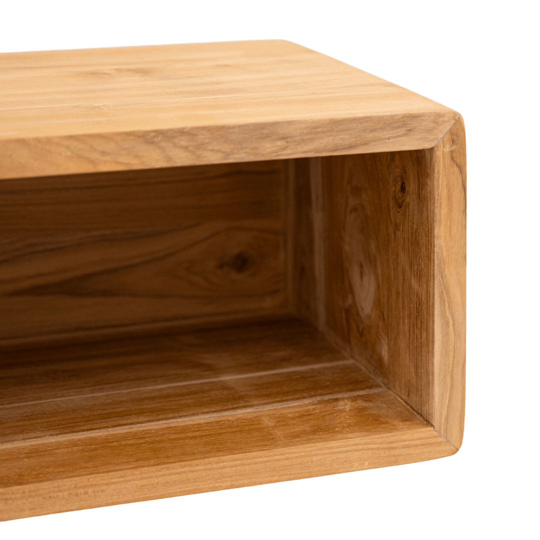 Zoco Home Furniture Teak Floating Night Stand | 40x30x20cm