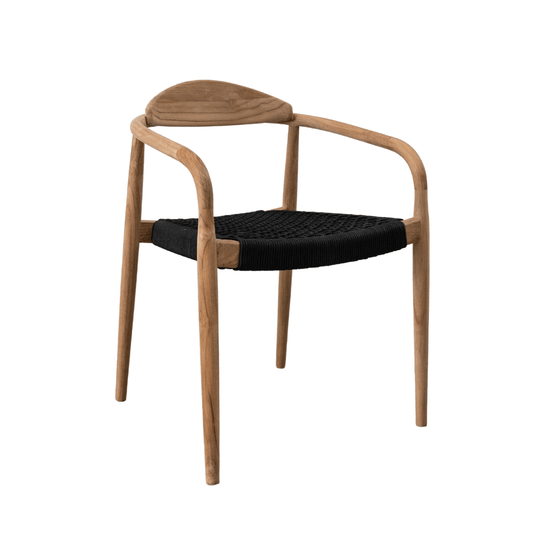 Zoco Home Teak Outdoor Dining Chair | Black 57x52x75cm