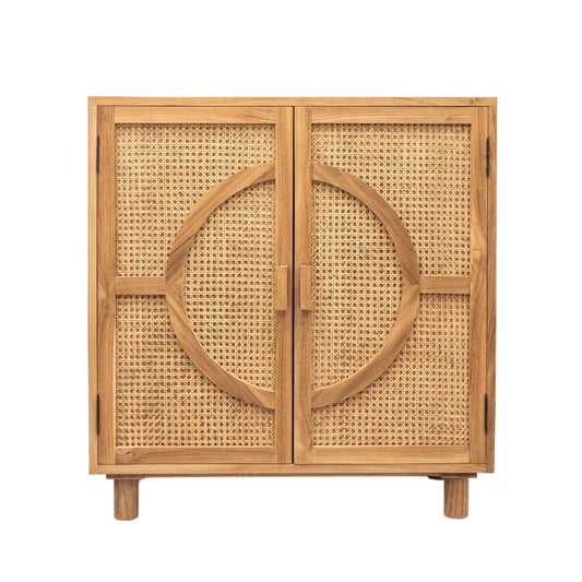 Zoco Home Furniture Teak & Rattan Cabinet