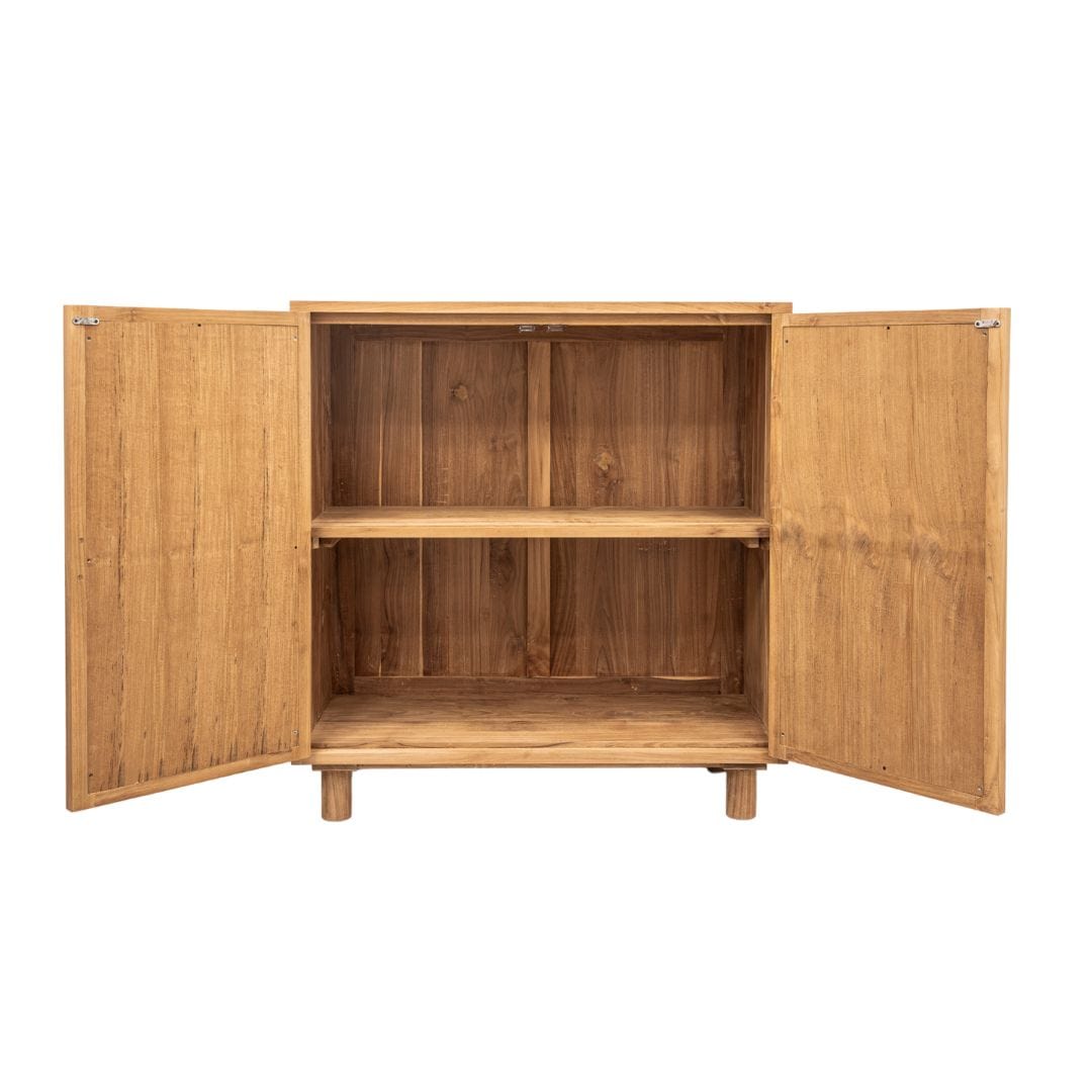 Zoco Home Furniture/Storage Teak & Rattan Cabinet
