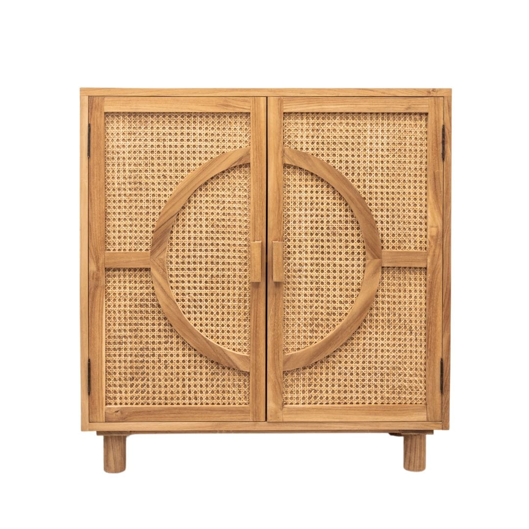 Zoco Home Furniture/Storage Teak & Rattan Cabinet