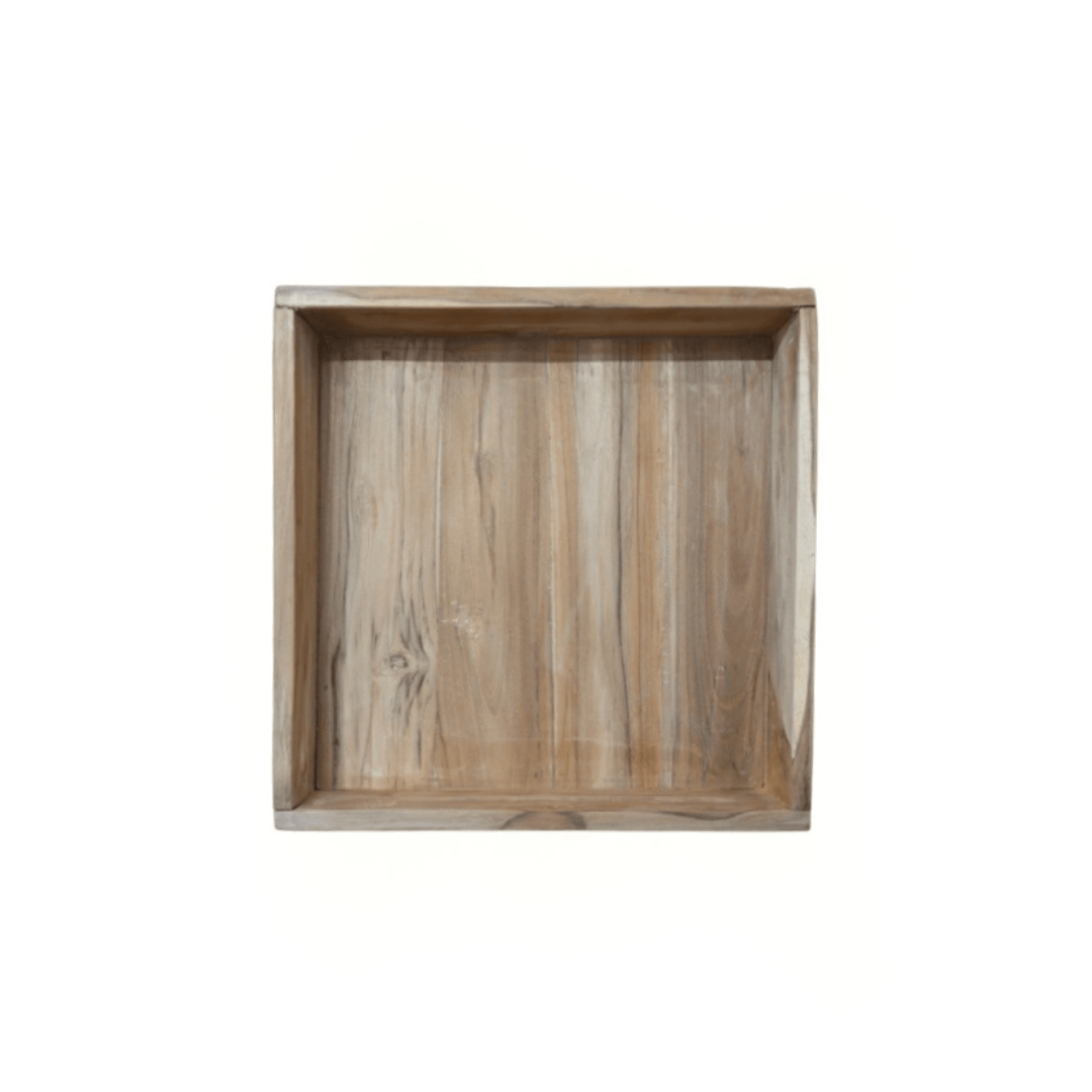 Zoco Home Teak Square Tray | 40x40x10cm