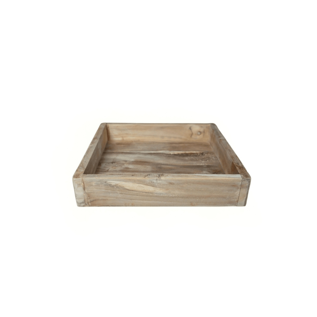 Zoco Home Teak Square Tray | 40x40x10cm